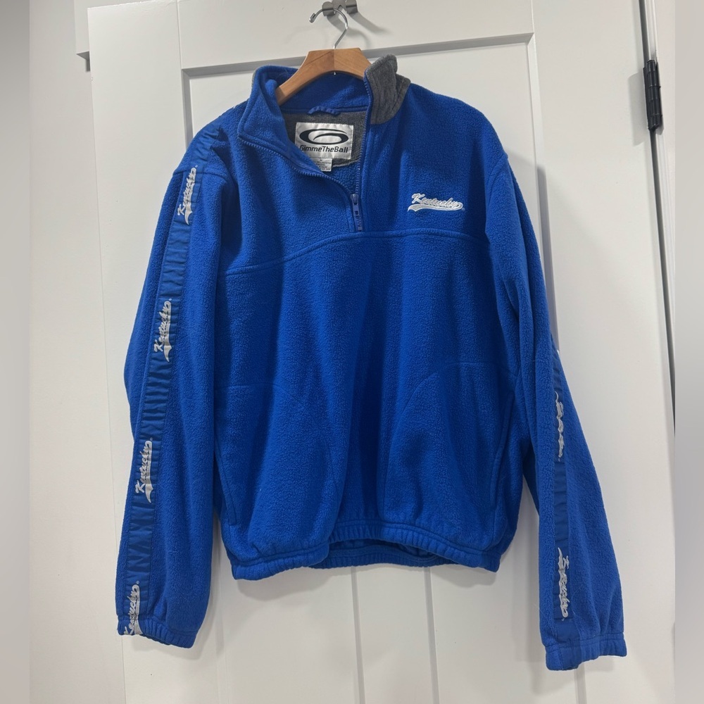 Vintage Y2K Kentucky WIldcats Gimmie the Ball 1/4 Blue Zip Up